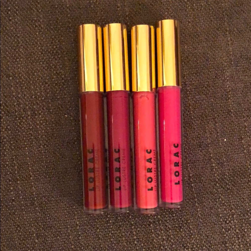 Four Lorac Lip Luster Creme lip glosses